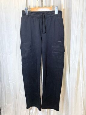 TNA Black Men's Cargo Sweatpants with Drawcord